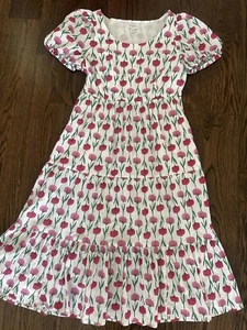 J. Crew Maxi Floral Puff Sleeve Dress Ruffled Cotton~Pockets~Size 4 - Picture 1 of 9