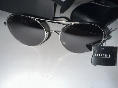 NEW Electric Huxley Platinum Grey Round Wire Rim Sunglasses + Case Msrp$150 - Image 1 of 4