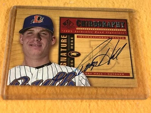 I2-42 BASEBALL CARD - TOBY HALL DURHAM BULLS 2000 UPPER DECK - AUTOGRAPHED - Picture 1 of 2
