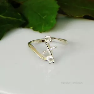 4mm - 8mm Pearl / Bead Sterling Silver Ring Setting (ID# 163-810) - Picture 1 of 2