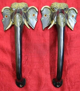 Brass Ganesha Door Handle Elephant Ganpati Vinayaka Door Handicraft Pull RU05 - Picture 1 of 6