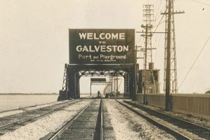 Willkommen in Galveston Texas 1940er POSTER 24 x 18 cm WANDKUNST - Bild 1 von 2