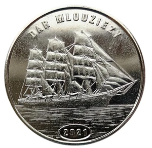 FLORES ISLAND - INDONESIEN 1 DOLLAR 2021 SEGELSCHIFF DAR MŁODZIERZY UNC - Bild 1 von 2