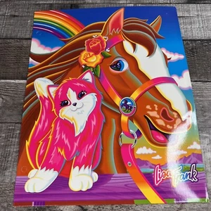 VTG Lisa Frank Rainbow Chaser Folder Colorful Horse & Kitten Design UNPUNCHED - Picture 1 of 9