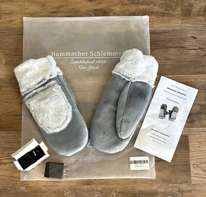 NIB Hammacher Schlemmer Heated Plush Mittens Gray Small/Medium $79.95 w/battery+ - Picture 1 of 7