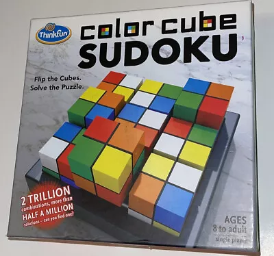 Thinkfun COLOR CUBE SUDOKU Puzzle Game Mind Strategy Brain Teasers Fun Complete! - Image 1 of 4