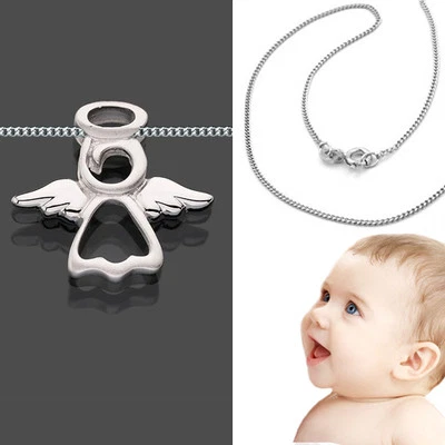 FACHHANDEL-DIREKT moderner Schutz Engel Anhänger mit Heiligenschein und Kette Echt Silber 925 Neu