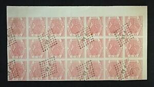 NAPLES superb 1858 10g. rose imperf 21-block cancelled forgery