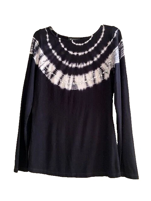INC International Concepts женщин круглый вырез длинным рукавом Топ с последовательностями sz M - Изображение 1 из 4