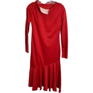 Classic Fashion Collection Women's Dress Red Long Sleeve High Neck Ruffle M NWT - Picture 1 of 4