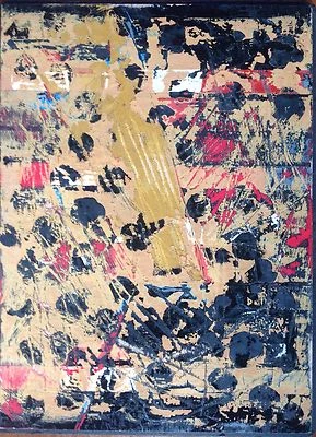 G.Louis DEBONECHOSE.né en 1943.Champ de bataille N°49.Huile/isorel.34x25.Signé. - Photo 1/4