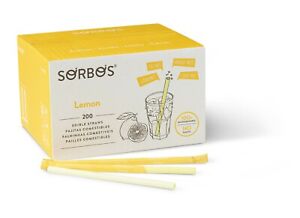 Sorbos Edible Straws, Lemon Flavored, 7.4 inches long (Pack of 200)