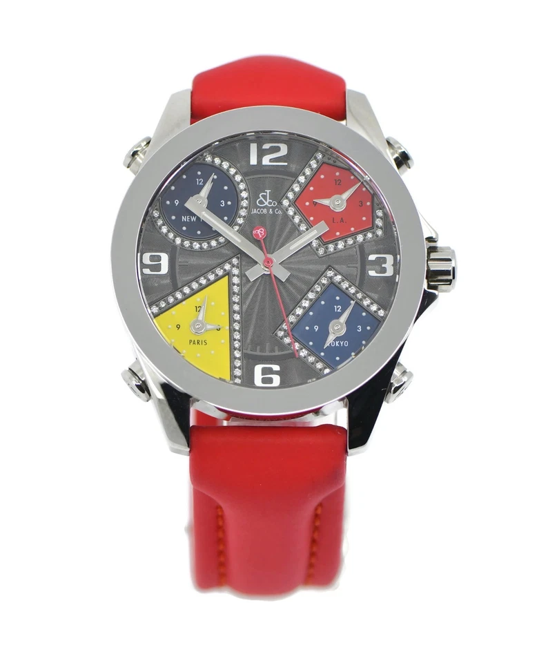 Reloj Jacob & Co Five Timezone Diamante Acero Inoxidable JCM-58DA Foto 1 de 4
