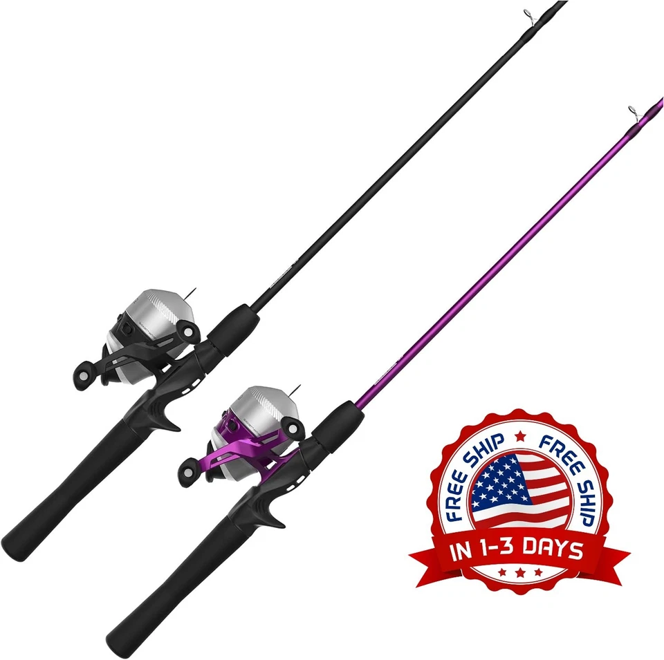 Caña de fibra de vidrio duradera de 6 pulgadas, carrete de pesca antirretroceso - Image 1 of 4