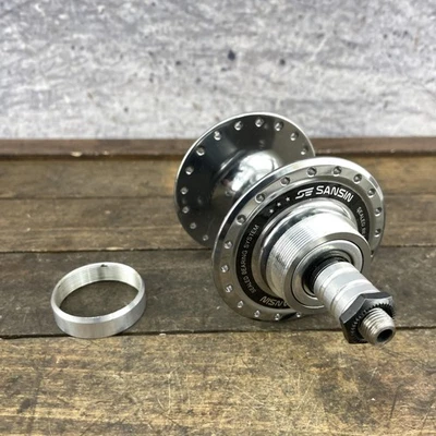 Buje trasero Sansin vintage 40H rodamiento sellado nuevo de stock nuevo 126 tándem SS rueda libre de tambor Foto 1 de 4