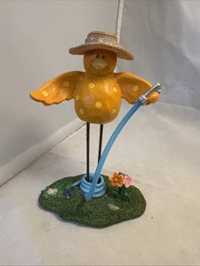 Estatuilla floral de jardín de pájaros amarillos Russ Berrie coleccionable 11679 tuitea conmigo - Imagen 1 de 11