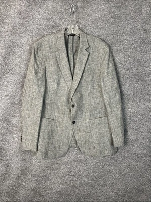 Banana Republic мужской серый льняной блейзер на пуговицах куртка размер 44R офис бизнес - Изображение 1 из 4