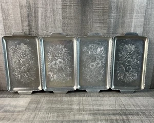 MCM Gehämmert Aluminium Tabletts Vorspeisen Servieren 4er Set 6,75”x4”x0,25” - Bild 1 von 5