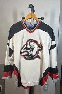 CCM Buffalo Sabres White Goathead Hockey Jersey Size XL - Picture 1 of 17