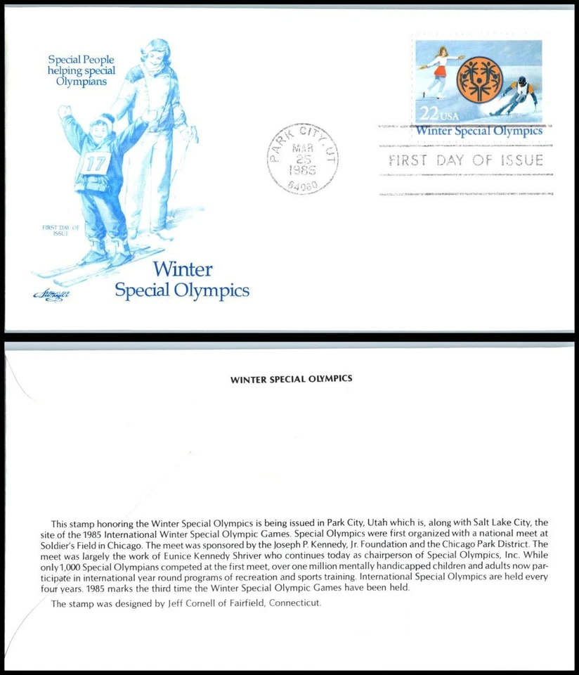 1987 Winter Special Olympics Sc 2142 FDC with Artmaster cachet Special People - Image 1 of 1