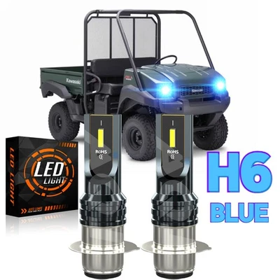For Kawasaki Mule 610 2005-2011 ICE Blue LED Headlight Bulbs 2pcs 8000K - Image 1 of 4