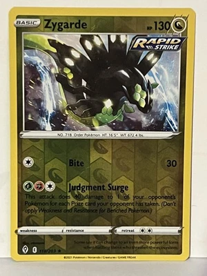 Zygarde Reverse Holo 118/203 SWSH07: Evolving Skies NM Pokemon Fast Ship - Image 1 of 2