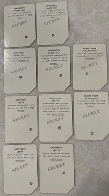 Replacement Set of 10 Secret Information Cards for 1960 Mattel Lie Detector Game - Image 1 of 4
