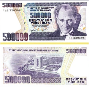 TÜRKEI 500.000 500000 LIRA 1997, UNC-P-212, I SERIE - Bild 1 von 3
