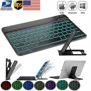 Rechargeable Backlit Bluetooth Keyboard for MAC iOS Android iPad Tablet Windows - Picture 1 of 34