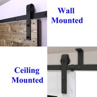 4ft 20ft Ceiling Mount Sliding Barn Door Hardware Closet Kit