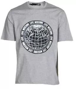 T SHIRT LOVE MOSCHINO GLOBE GRIS - Foto 1 di 1