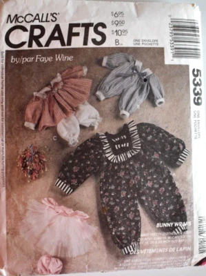 MCCALLS PATTERN 5339 BUNNY CLOTHING FOR 3 SIZES   CUT PIECES VINTAGE - Image 1 of 2