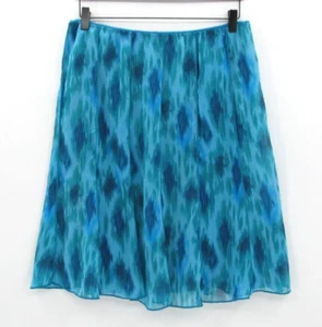 Connected Apparel Skirt Womens Large Blue Green Sheer Lined Stretch A-Line Y2K - Picture 1 of 10