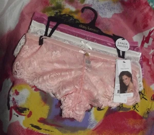 3 DAISY FUENTES DF4658A 2  LACE BOYSHORT PANTIES L - Picture 1 of 2