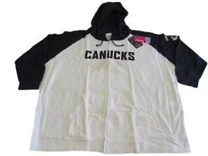 New-Dirty Vancouver Canucks Womens Plus Size 4XL Majestic White Hoodie