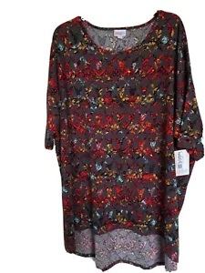 Lularoe Gr. 3XL Irma Blumen Oversize Strick Tunika Top Übergröße Neu mit Etikett - Bild 1 von 4