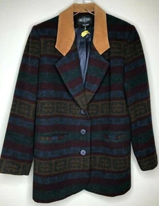 Vintage Braetan Size Small Women's Wool Jacket Southwest Aztec Blanket Design - Picture 1 of 8
