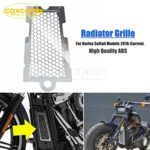 Chrome Radiator Oil Cooler Grille Guard Protection For Harley Softail FXBR FXBB - Picture 1 of 6