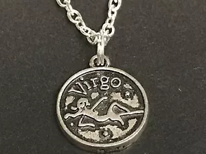 Collana Zodiaco Vergine Charm Argento Tibetano 18" - Foto 1 di 2