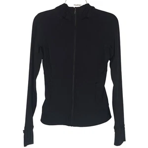 Sudadera con capucha con cremallera Lululemon para mujer 4 mallas ventiladas en la espalda agujeros para el pulgar deletreados en la espalda - Imagen 1 de 6
