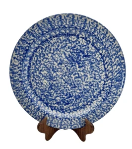 Henn Pottery Ladegerät Teller oder Platte 12,25" Blau Schwammgeschirr Rund USA - Bild 1 von 6