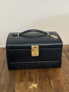 Jared Jewelers Multi Level Black Faux Leather Jewelry Box Velvet Lined - Picture 1 of 14