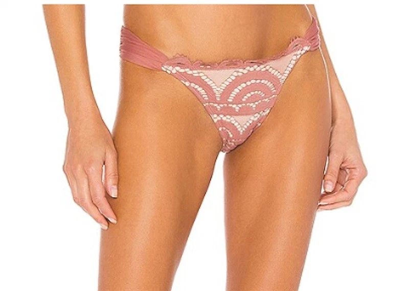 PQ Swim Lace Fanned Dusty Rose Full Bikini Bottom Size Medium PilyQ