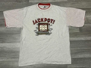 Vintage 90s Slot Machine Jackpot Gambling T-Shirt Tee Vegas Single Stitch XL USA - Bild 1 von 7
