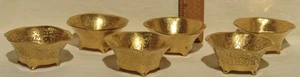 SET of 6 GORGEOUS ANTIQUE PORCELAIN SALT CELLARS with 22K WEEPING GOLD OVERLAY - Bild 1 von 7