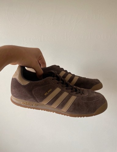 Scarpe da ginnastica Adidas Milano Brown Samba vintage rare taglia 10