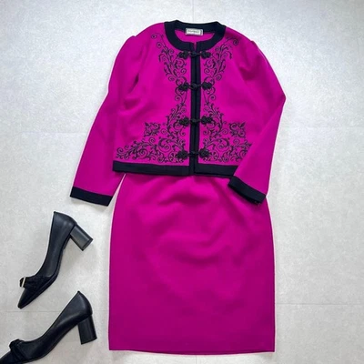 Conjunto tejido sin cuello para mujer Yves Saint Laurent 100 % lana talla M estilo China U7393 Foto 1 de 4