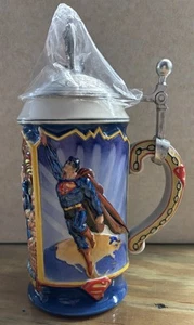 SUPERMAN Limited Ed. 10" Stein (DC Comic/2000) Klappdeckel Steinzeug & Zinn - Bild 1 von 19