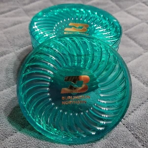 NOS Vintage Burlington Northern Railroad Set of 8 Train Coasters Teal Plastic - Picture 1 of 13