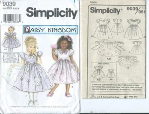 S 9039 sewing pattern Daisy Kingdom DRESS & APRON + 18" Doll Frock sew sizes 3~6 - Picture 1 of 1